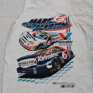 Vintage Mark Martin Valvoline Racing Tank Top Shirt Mens M White NASCAR 2000
